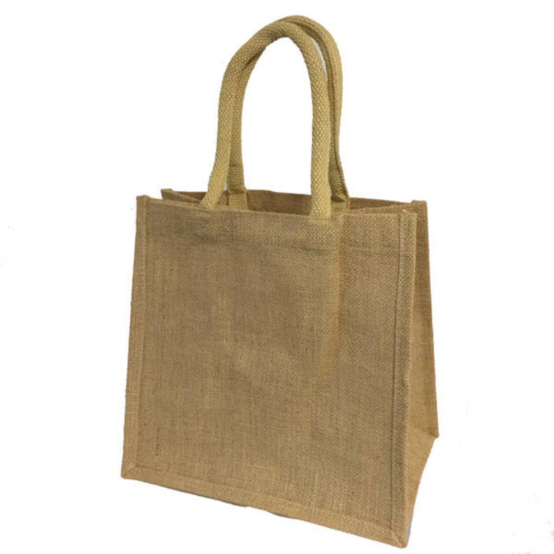 10x Jute Bags plain 30 X 30 X 20cm Medium Padded Cotton Handles Etsy UK