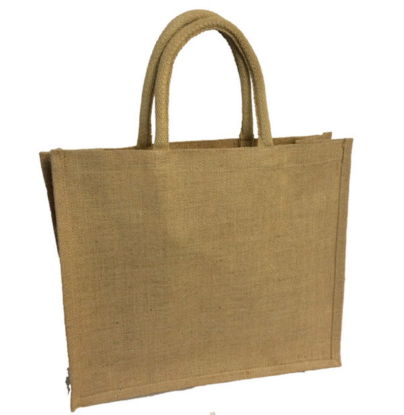 10x Jute Bags plain 35 X 40 X 15cm Large Padded Cotton Handles Etsy UK