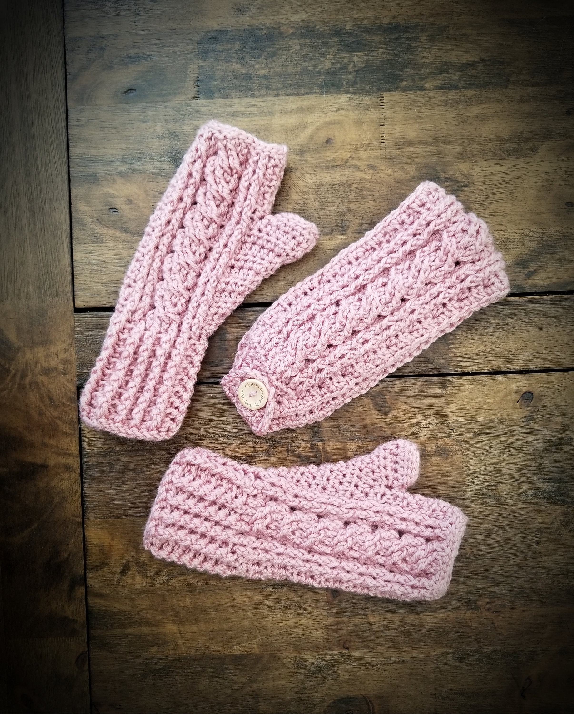 Crocheted Ear Warmer & Mittens Set Etsy