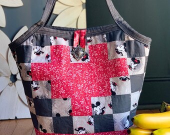 Quilted Tote Bag. Reversible.