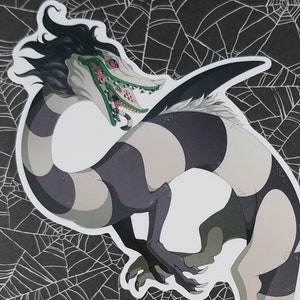 Beetlejuice Sandworm Inspired Dragon ~ Monster Laptop Decal and Mini Monster Print