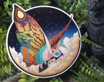 Mothra Queen of Monsters 5 inch Vinyl Monster Sticker & Kaiju Collectable Art Card ~ Kaiju Laptop Decal