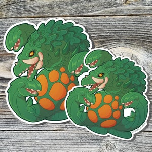 Kawaii Biollante 5 und 4 inch Vinyl Stickers ~ Chibi Kaiju Laptop Aufkleber, Mini Monster Karte