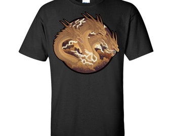 King Ghidorah Kaiju Black T-shirt
