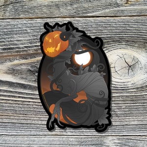 CLEARANCE ~ Der große Kürbis Vinyl Aufkleber ~ Halloween Laptop Aufkleber und Mini Monster Grußkarte