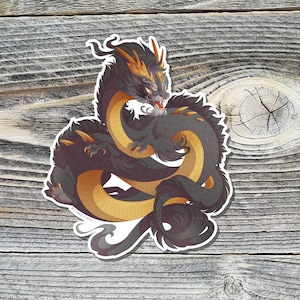 Asian Dragon Vinyl Sticker ~ Monster Danger Noodle Laptop Decal and Mini Monster Print