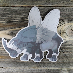 CLEARANCE ~ Rhino Beetle Laptop 5 inch Vinyl Sticker Decal