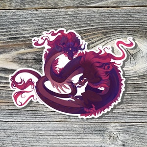 Twilight Dragon Vinyl Sticker ~ Monster Laptop Decal and Mini Monster Print