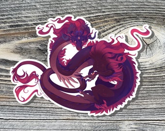 Twilight Dragon Vinyl Sticker ~ Monster Laptop Decal and Mini Monster Print