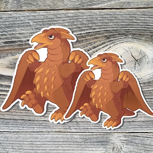 Kawaii Rodan 5 und 4 inch Vinyl Stickers ~ Chibi Kaiju Laptop Aufkleber, Mini Monster Karte