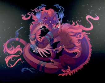 Twilight Dragon Art Print (8x10)