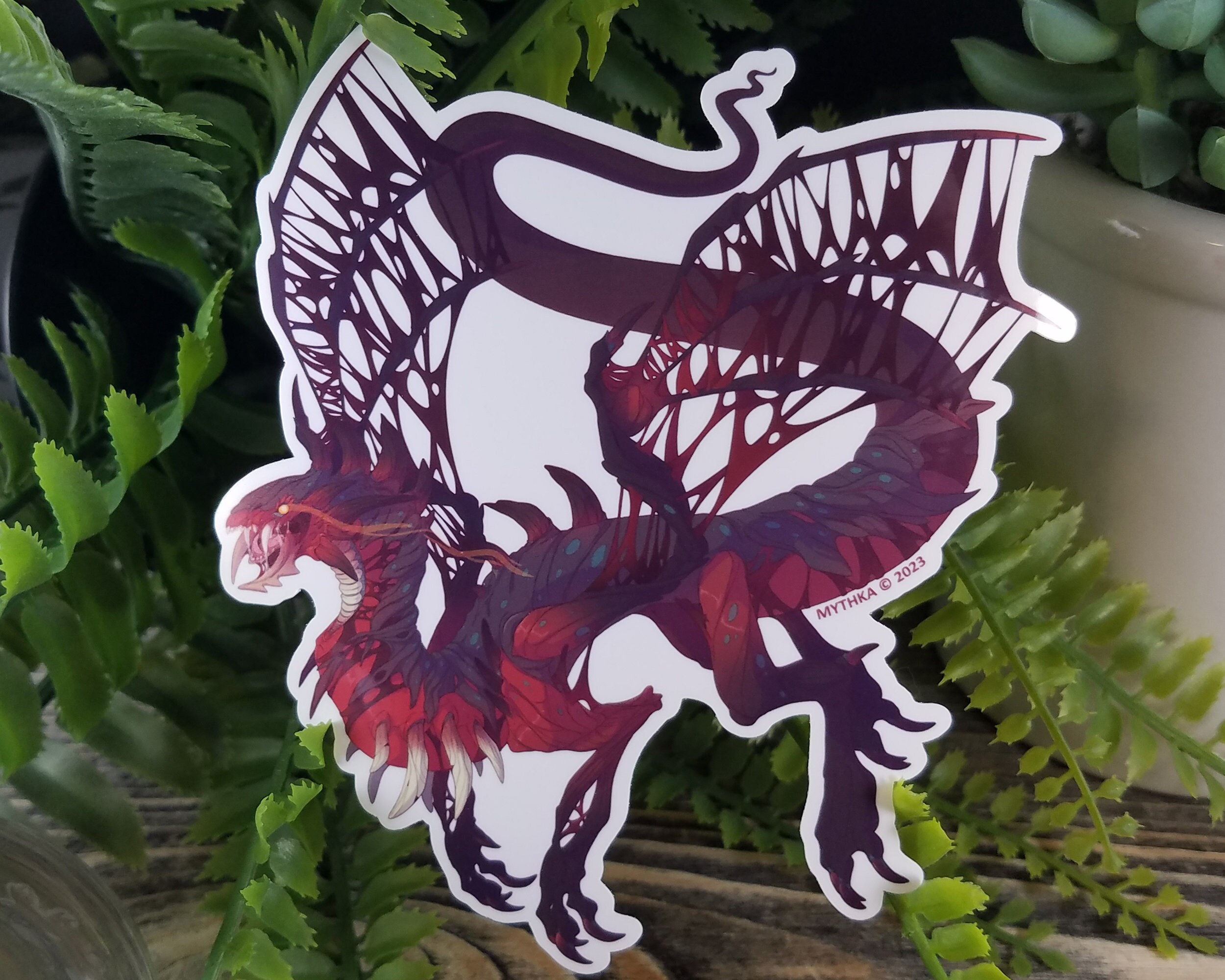 Undead Rune Sticker Undead Dragon 5 Inch Sticker & Mini Monster Print ~ Fantasy Laptop ...