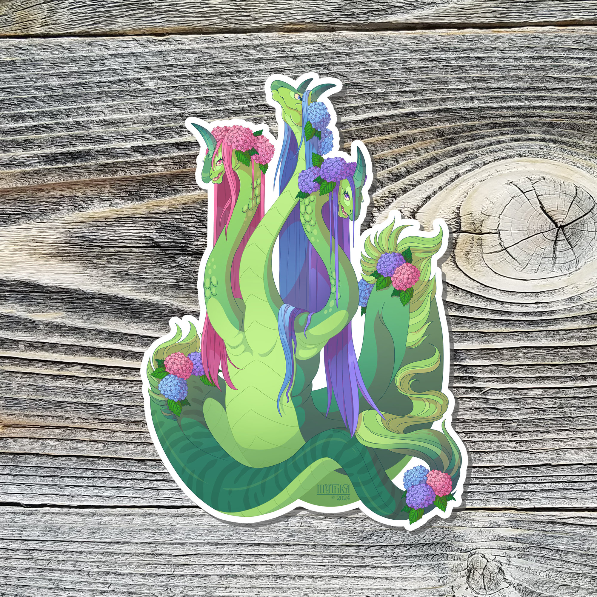 Hydrangea Hydra - Dragon Laptop Decal and Mini Monster Print