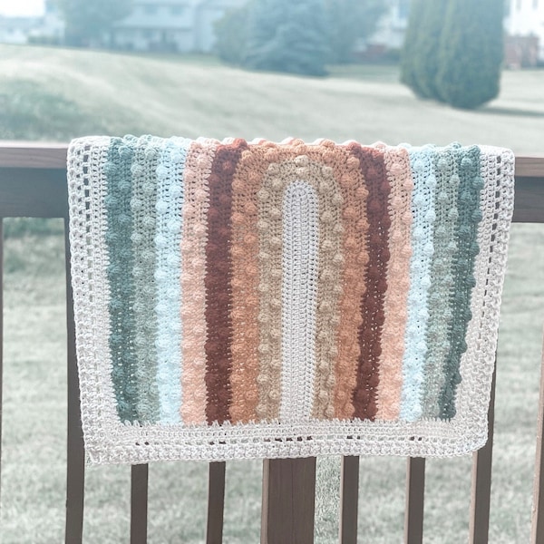 L’ORIGINAL*** Couverture pour bébé Boho Rainbow - Modèle au crochet