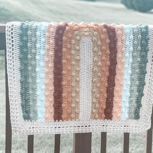 Lollipop Rainbow Blanket Pattern by Melu Crochet Baby Afghan Etsy