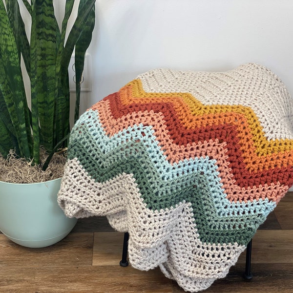 Phoenix Boho Chevron Blanket Crochet Pattern