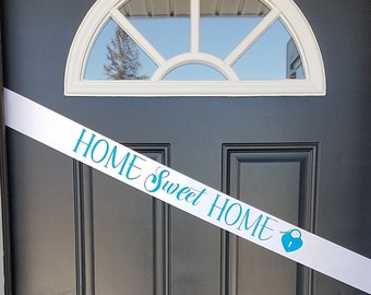 Personalized Welcome Home Door Sash - Housewarming Real Estate Agents buy this for your Clients to welcome them to their new house