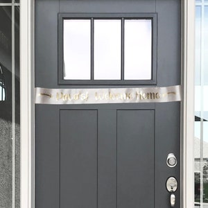 Personalized Welcome Home Door Sash - Housewarming Real Estate Agents buy this for your Clients to welcome them to their new house