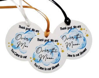 Twinkle Little Star Over the Moon Our Baby is Coming Soon Baby Shower Gender Reveal Personalized Tags