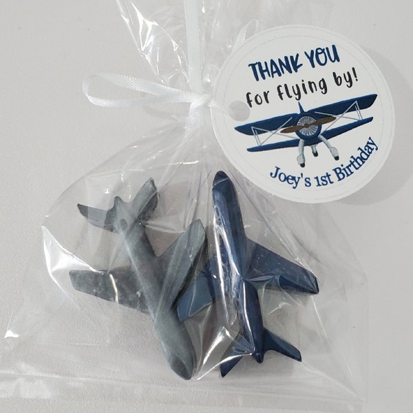 Personalized Airplane Party Favors - Custom Made Tags baby shower, Birthday Wedding or Bridal