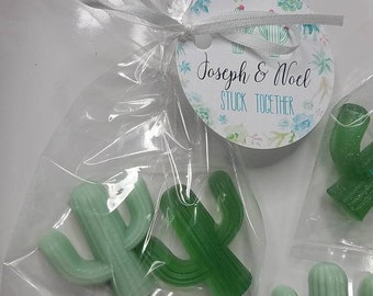 Succulent Bridal Shower, Cactus Party Favors  or Baby Shower party favors for Western Wedding Custom Made Guest Bath - Pack of 10