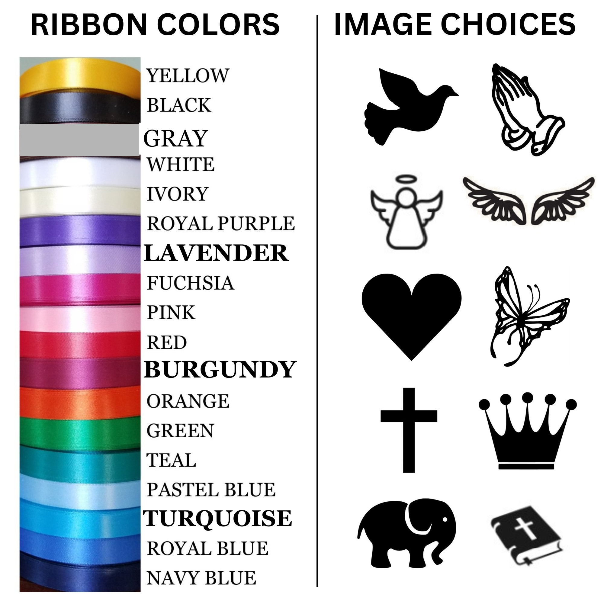 Personalized Memorial Ribbons with Pins for Funeral or Celebration of Life Assembled Fundraiser Awareness Ribbon - Rose Center Decoration