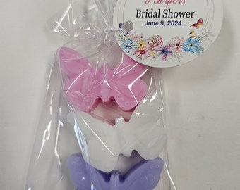 Personalized Butterfly Birthday Bridal Shower Favors Party Soap for Wedding or Baby Sprinkle with Tags