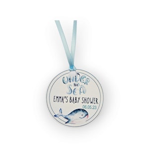 Nautical Whale Baby Shower Bridal Shower Gender Reveal Personalized Tags image 6