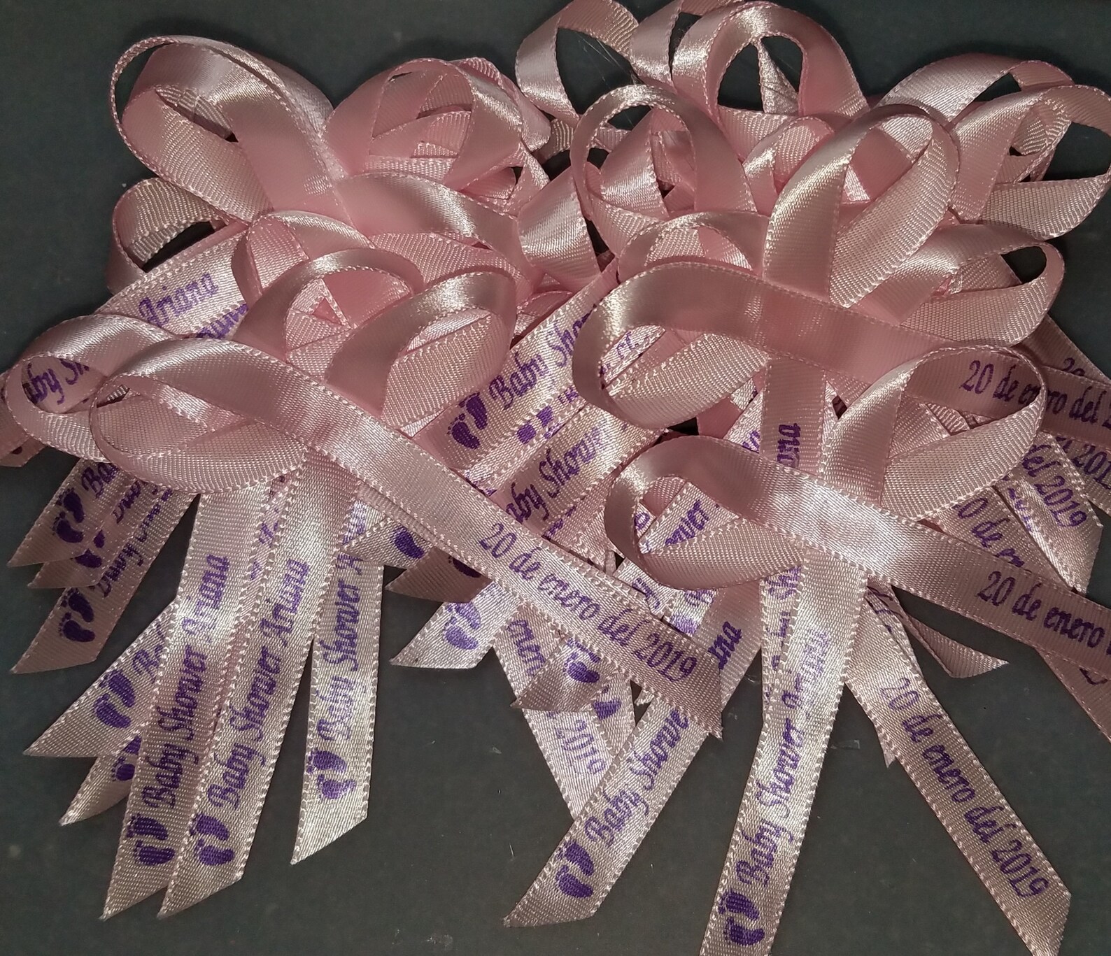 Pink Personalized Ribbons Baby Shower Bridal Shower Wedding Etsy