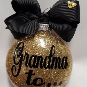 Grandma to Bee Glitter Christmas Bulb Ornament Gift with Ribbon be image 3
