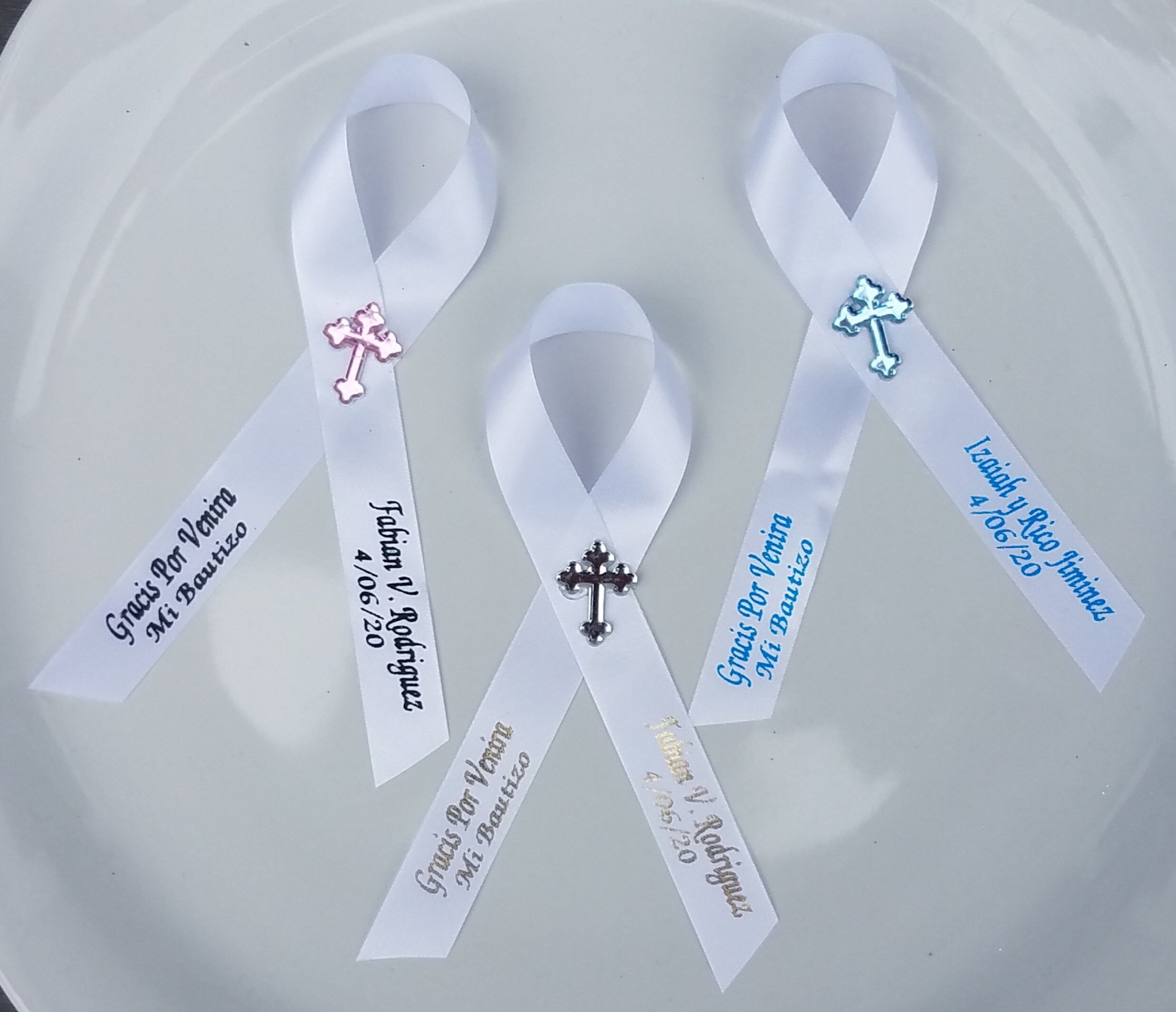 Personalized Baptism Ribbon Pins for Christening Dedication Etsy