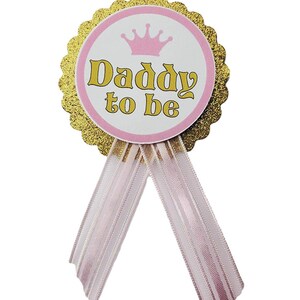 Baby Shower Sash Growing a Princess Pink & Gold Sash for mom to be to wear at Sprinkle, Comes with Rhinestone Silver Pin adjustable sizing image 3