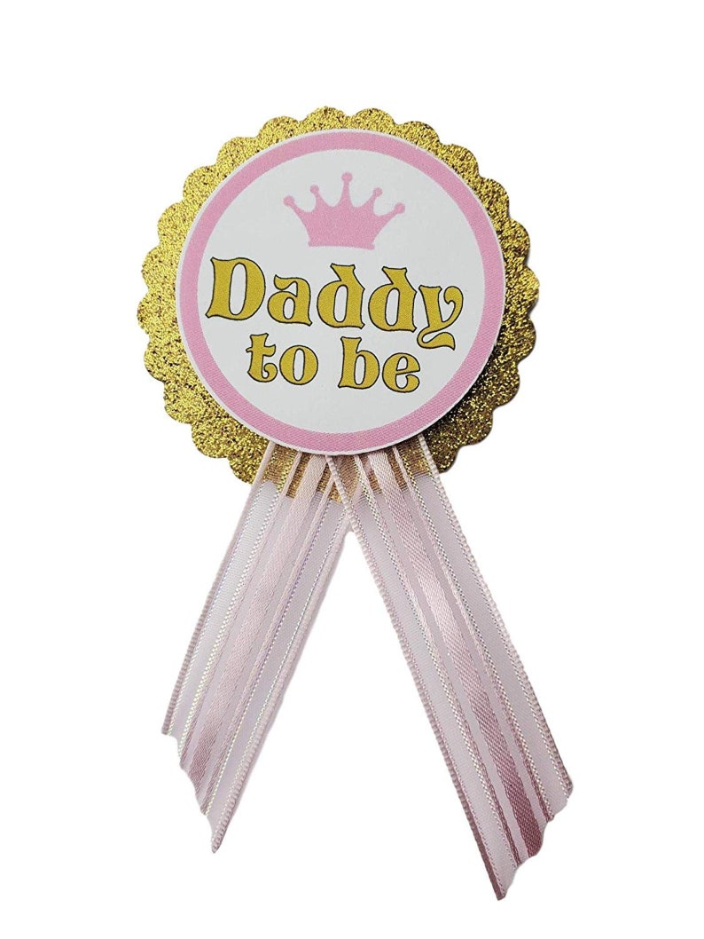 Baby Shower Sash Growing a Princess Pink & Gold Sash for mom to be to wear at Sprinkle, Comes with Rhinestone Silver Pin adjustable sizing image 3