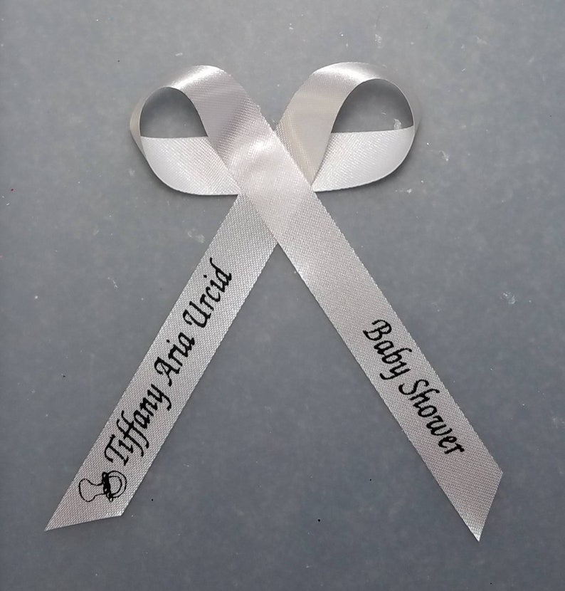 White Personalized Ribbons for Wedding Bridal Shower Baby Etsy