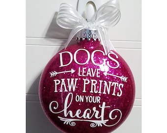 Dog Lover Christmas Ornament - In Loving Memory Pet Loss Gift, Rainbow Bridge Gift, Pet Memorial Christmas Ornament Personalized Add Name