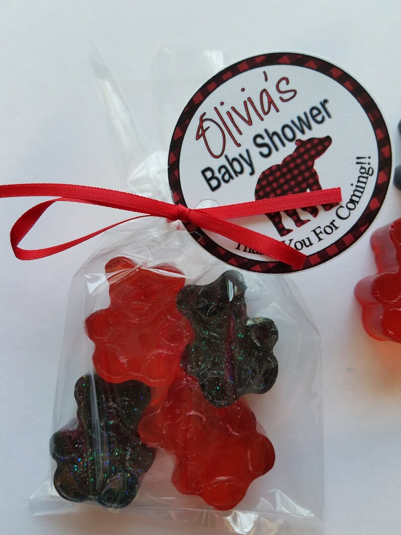 Bear Baby Shower Buffalo Plaid Lumberjack Party Favors Red | Etsy