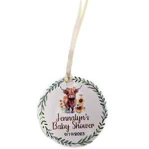 Highland Cow Baby Shower Birthday Party Bridal Shower Gender Reveal Personalized Tags image 5