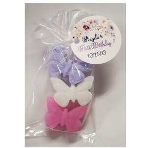 Personalized Butterfly Birthday Bridal Shower Favors Party Soap for Wedding or Baby Sprinkle with Tags image 2