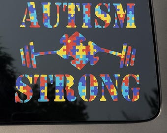 Calcomanía para coche con concienciación sobre el autismo: pieza de rompecabezas y pesas de vinilo