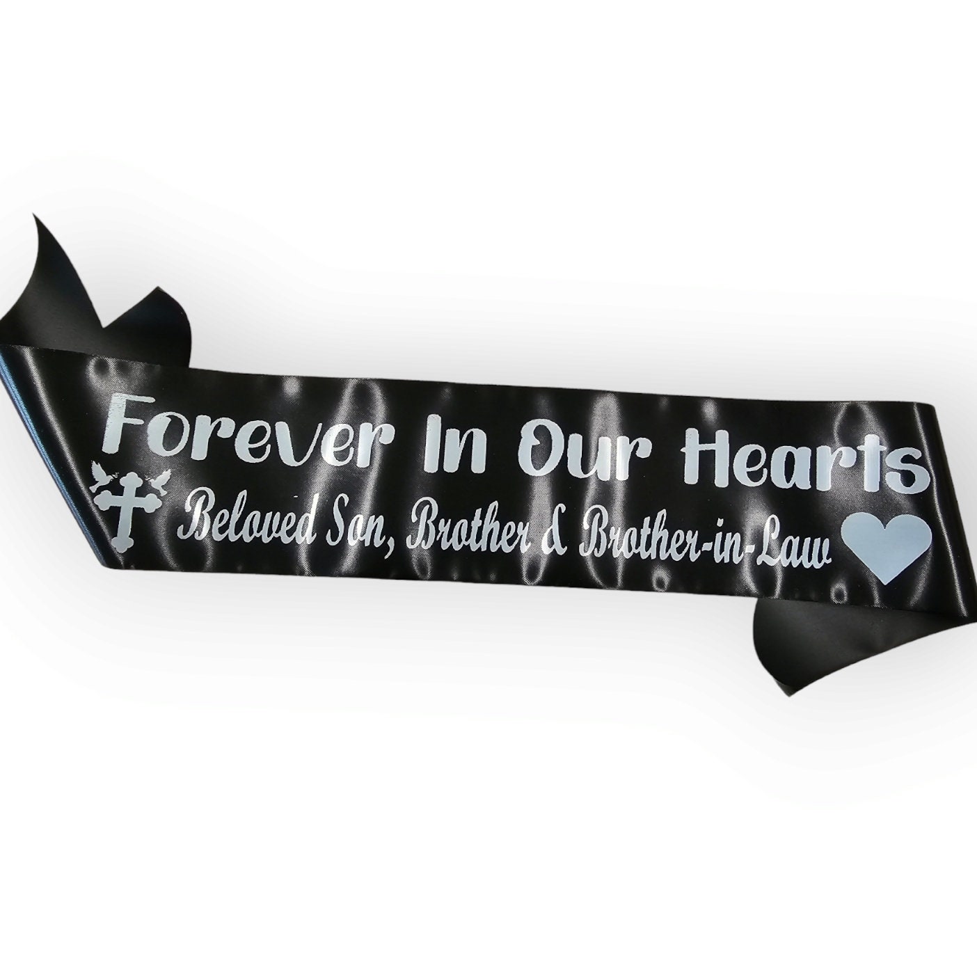 Personalized Memorial Funeral Sash Ribbon or Celebration of picture