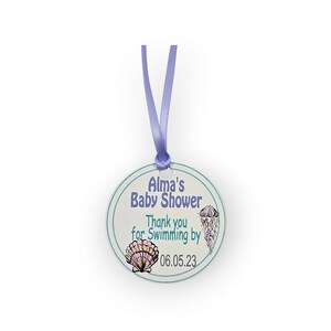 Nautical Whale Baby Shower Bridal Shower Gender Reveal Personalized Tags TAG E