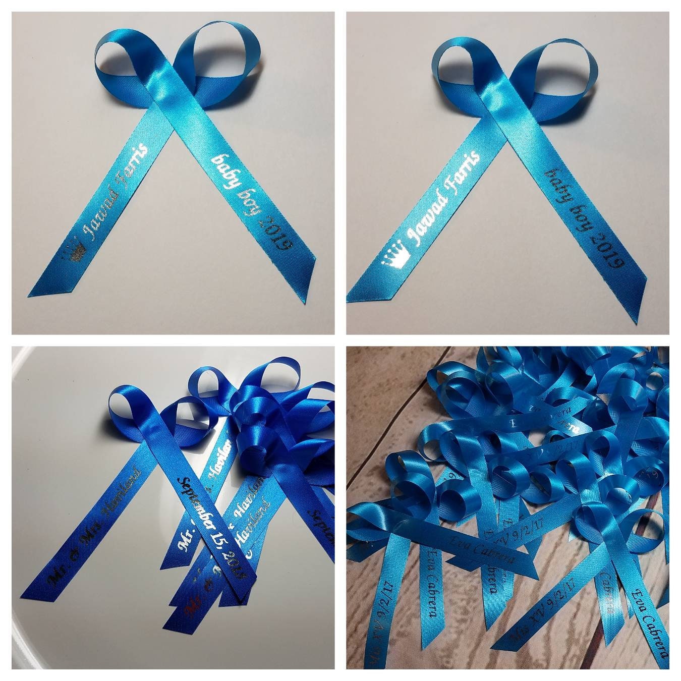25 Personalized Ribbons Baby Shower Bridal Shower Wedding or Etsy