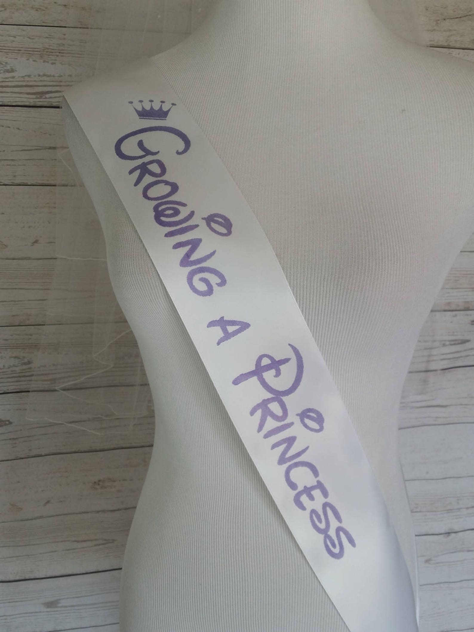 Baby Shower Sash Growing a Princess Pink & Gold Sash for Mom Etsy