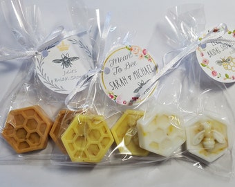 Bee Bridal Shower Soap Party Favors Personalized Goats Milk Wedding Bachelorette Birthday - Pack of 10