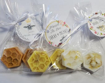 Bee Soap Favors – Bridal Shower, Wedding, Personalized Tags (Pack of 10)