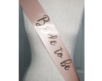 Personalized Bridal Shower Sash - Bride to Be for Engagement Party Wedding or Bachelorette Party Hen Night