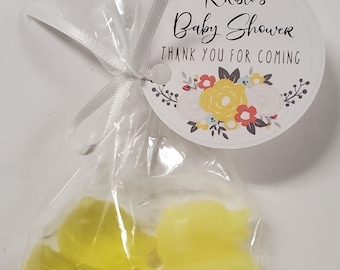 Rubber Duck Baby Shower Favors - Personalized Tags Scented Soaps Custom Made Favors for Kids First Birthday Gifts | Pack of 10