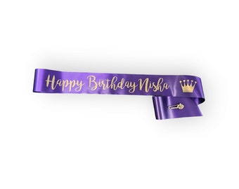 Forty & Fabulous Birthday Sash, Posh Sash to wear at her Celebration 30th 50th 75th Birthday Comes with a Rhinestone Pin - Fast Shipping