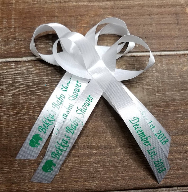 White Personalized Ribbons for Wedding Bridal Shower Baby Etsy