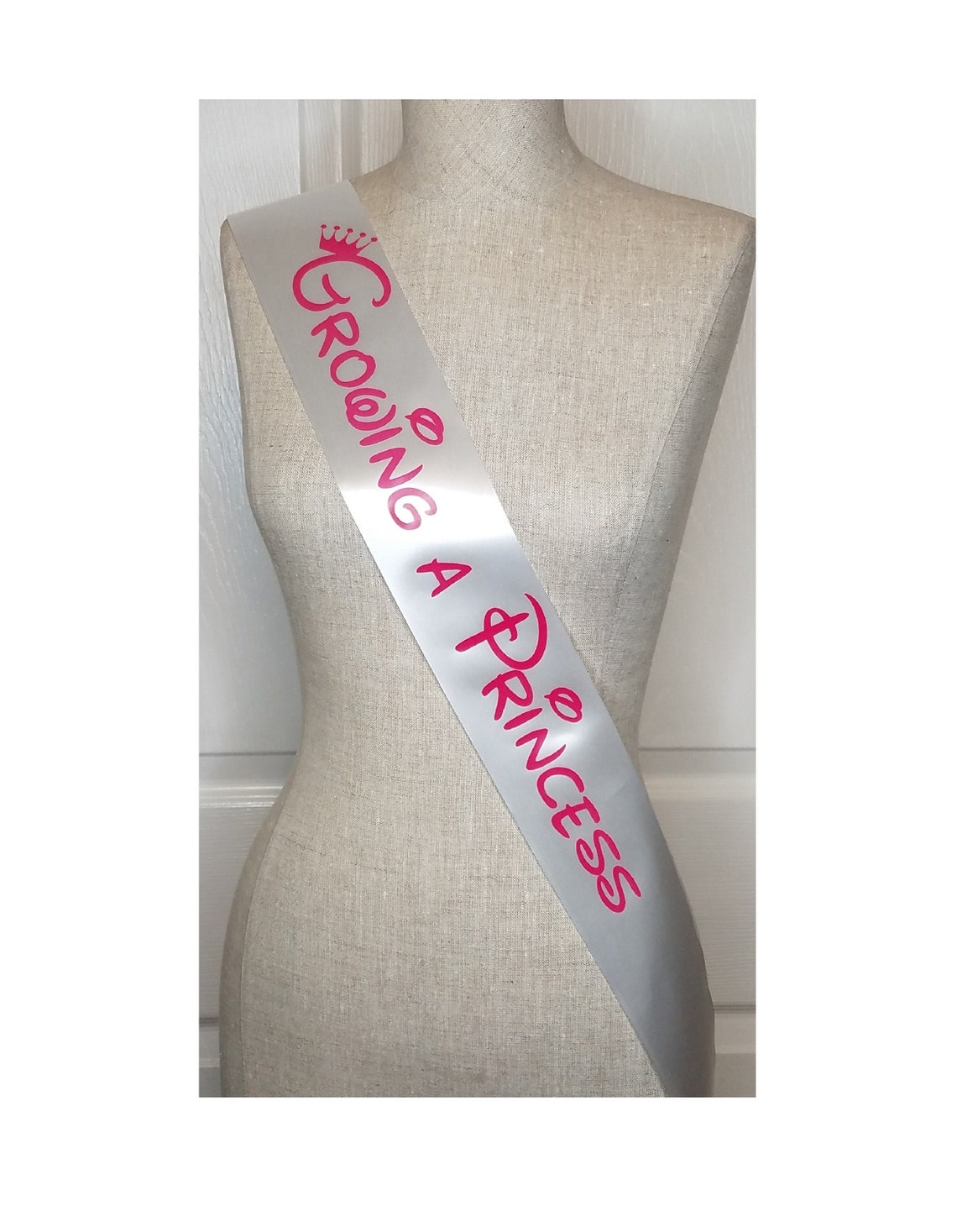 Baby Shower Sash Growing a Princess Pink & Gold Sash for Mom Etsy